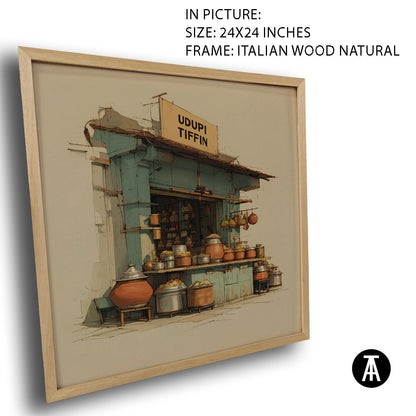 Artwork in Natural Wood Frame