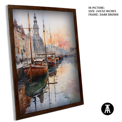 Sample Artwork in Dark Brown Frame