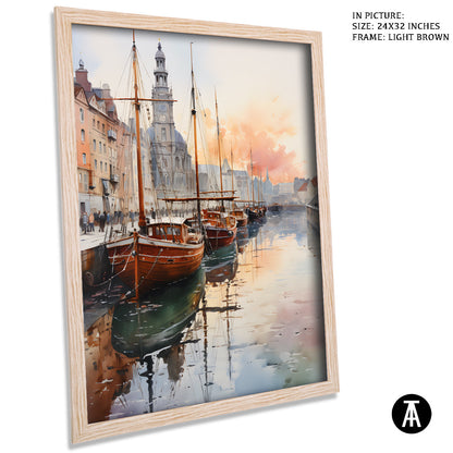 Sample Artwork in Light Brown Frame