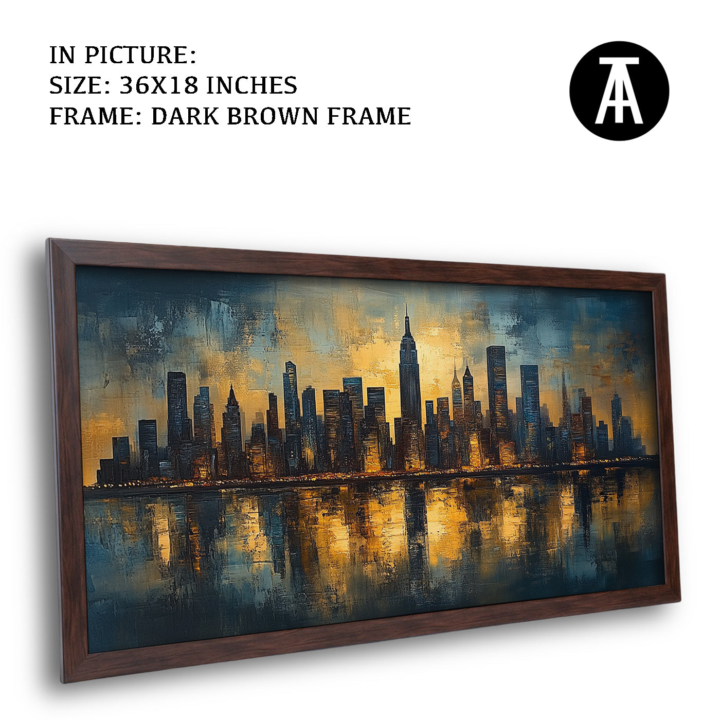 Artwork in Metal Champagne Gold Frame