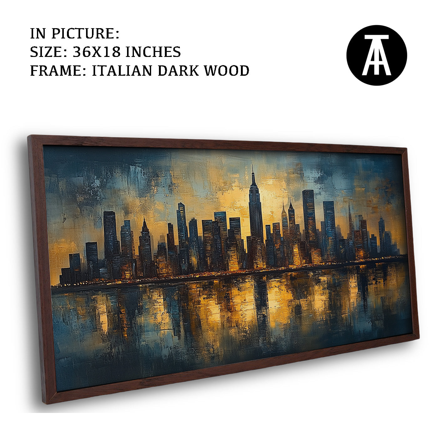 Artwork in Dark Wood Frame