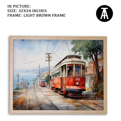 Artwork in Dark Brown Frame