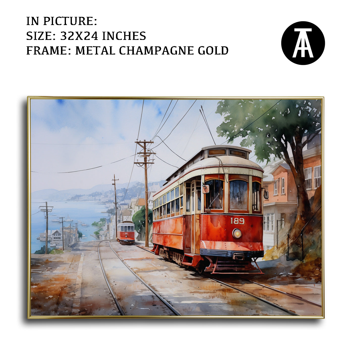 Artwork in Light Brown Frame