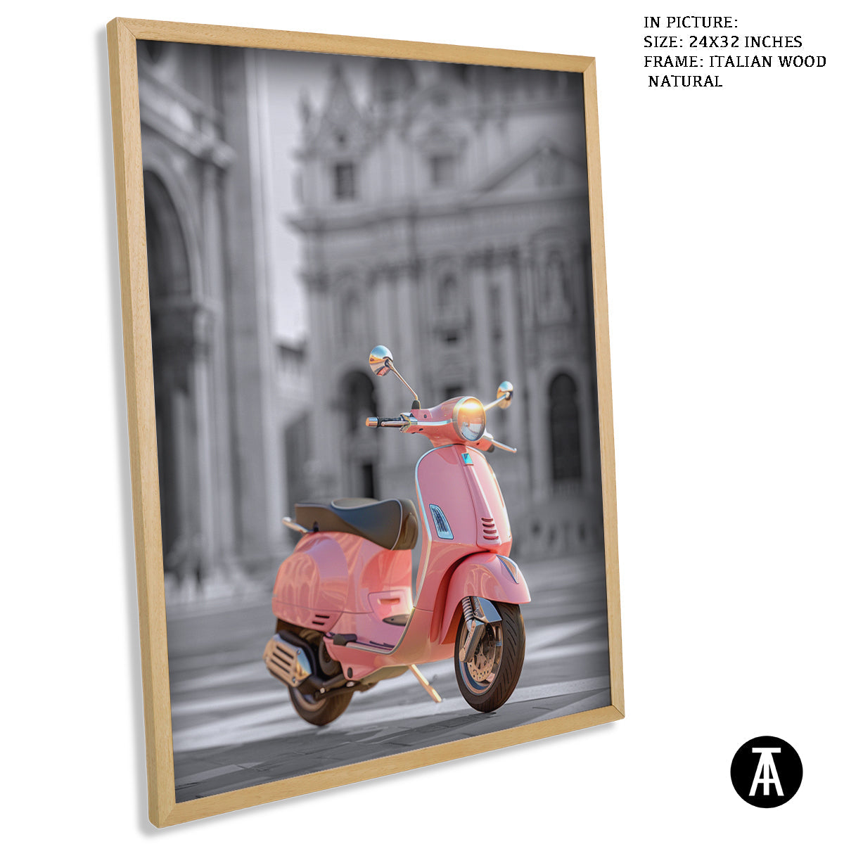 Sample Artwork in Italian Wood Framing Natural