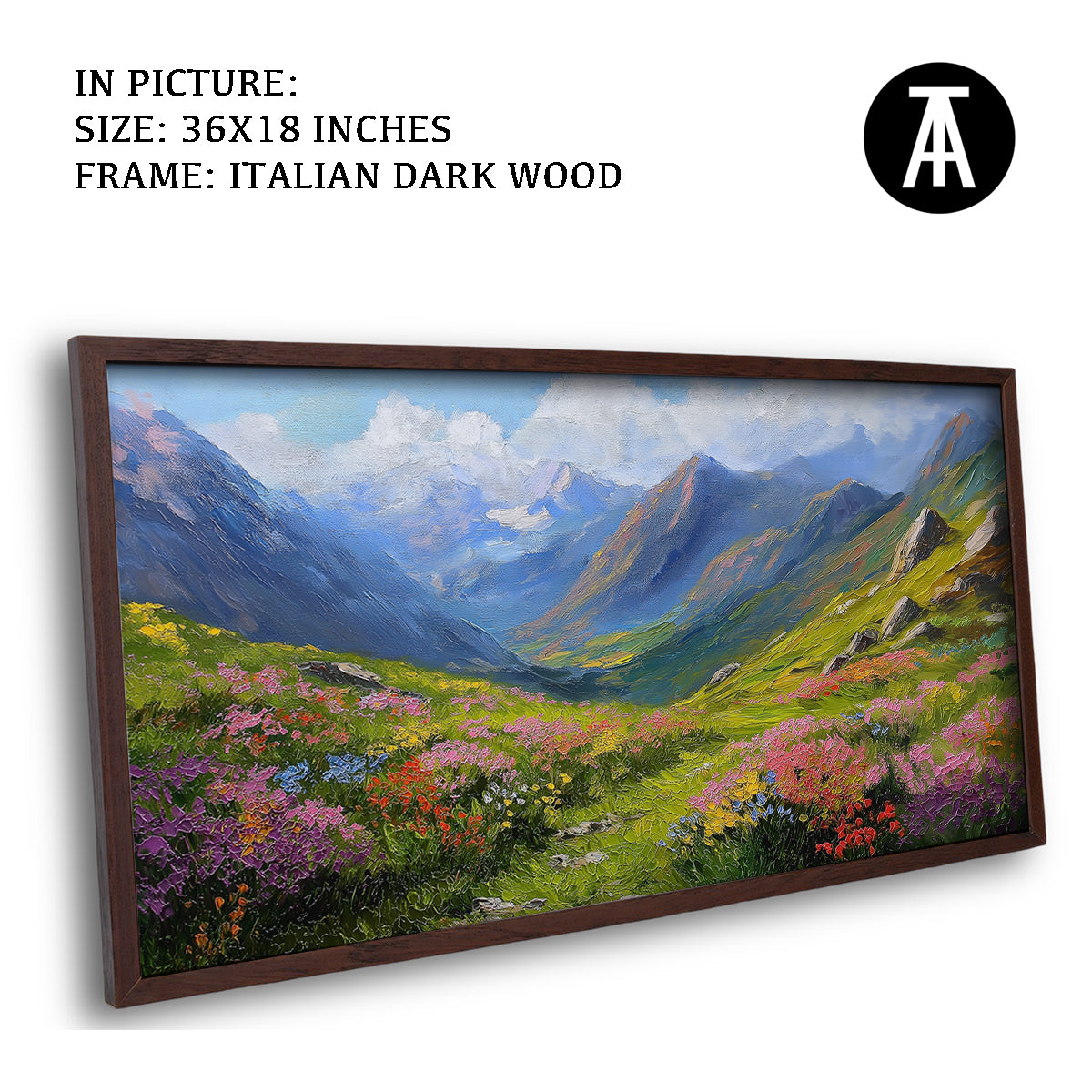 Artwork in Dark Wood Frame
