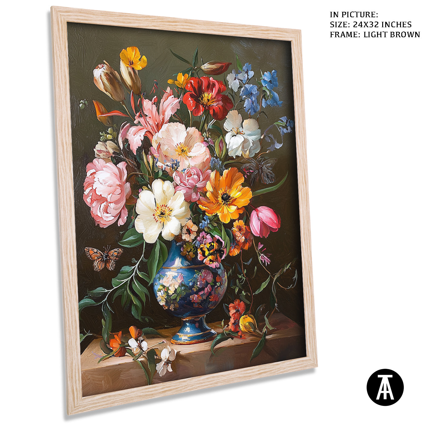 Artwork in Dark Brown Frame