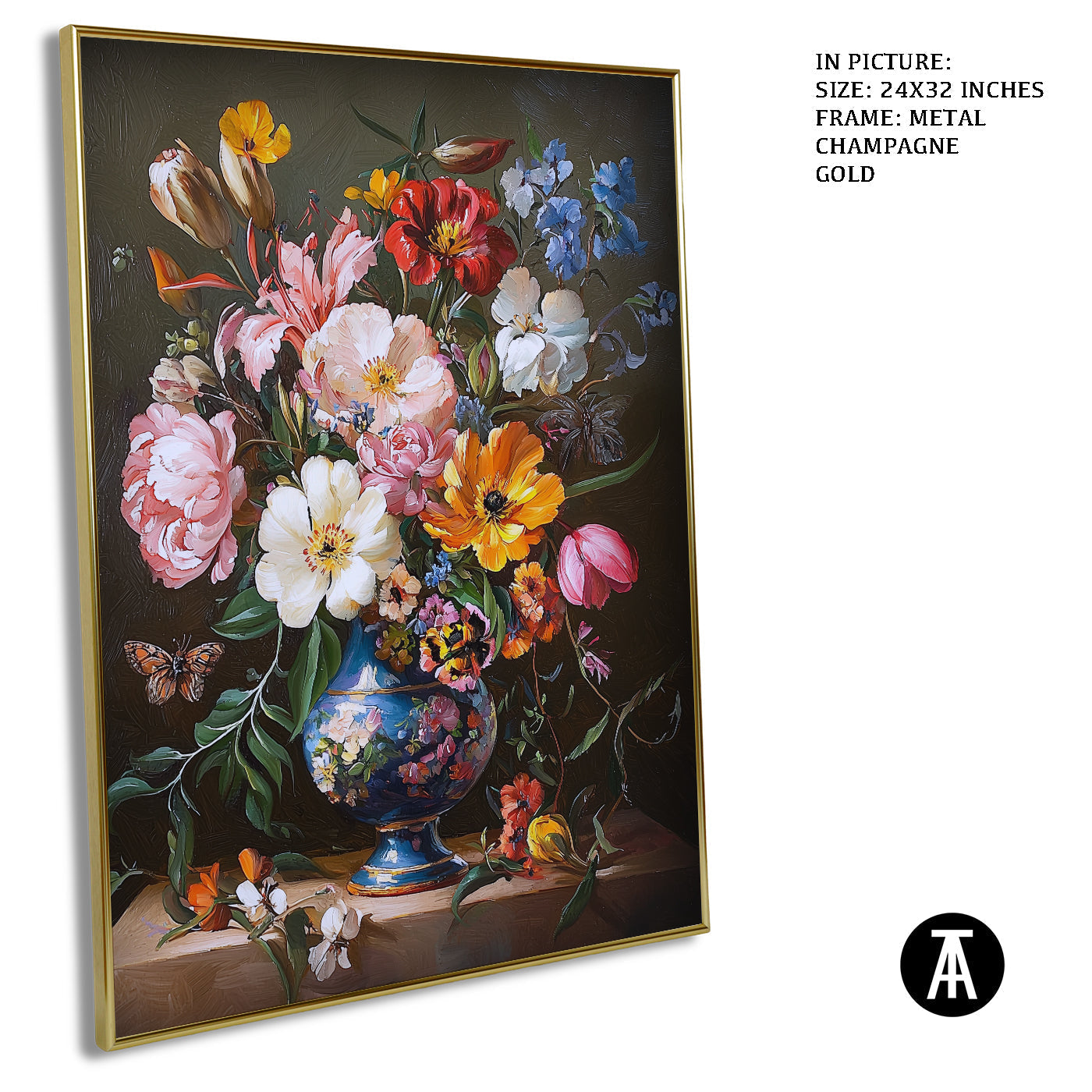 Artwork in Light Brown Frame
