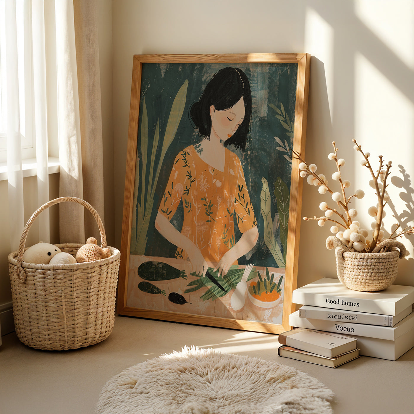 Boho Art Painting in a Lifestyle Setting