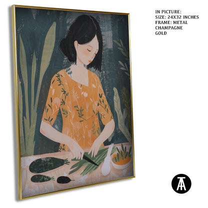 Artwork in Metal Champagne Gold Frame