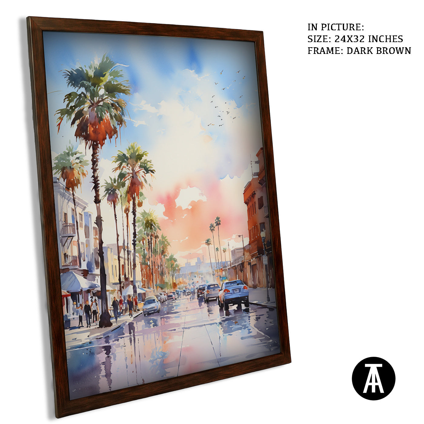 Artwork in Metal Champagne Gold Frame