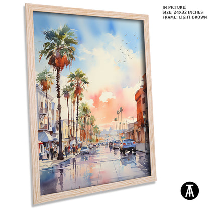Artwork in Dark Brown Frame