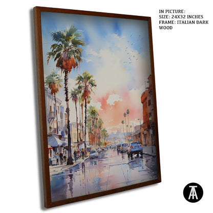Artwork in Dark Wood Frame