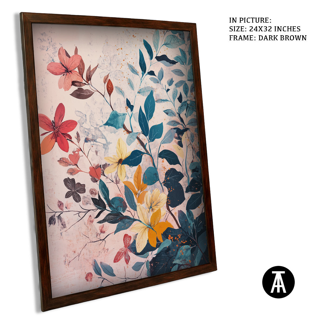 Sample Artwork in Dark Brown Frame