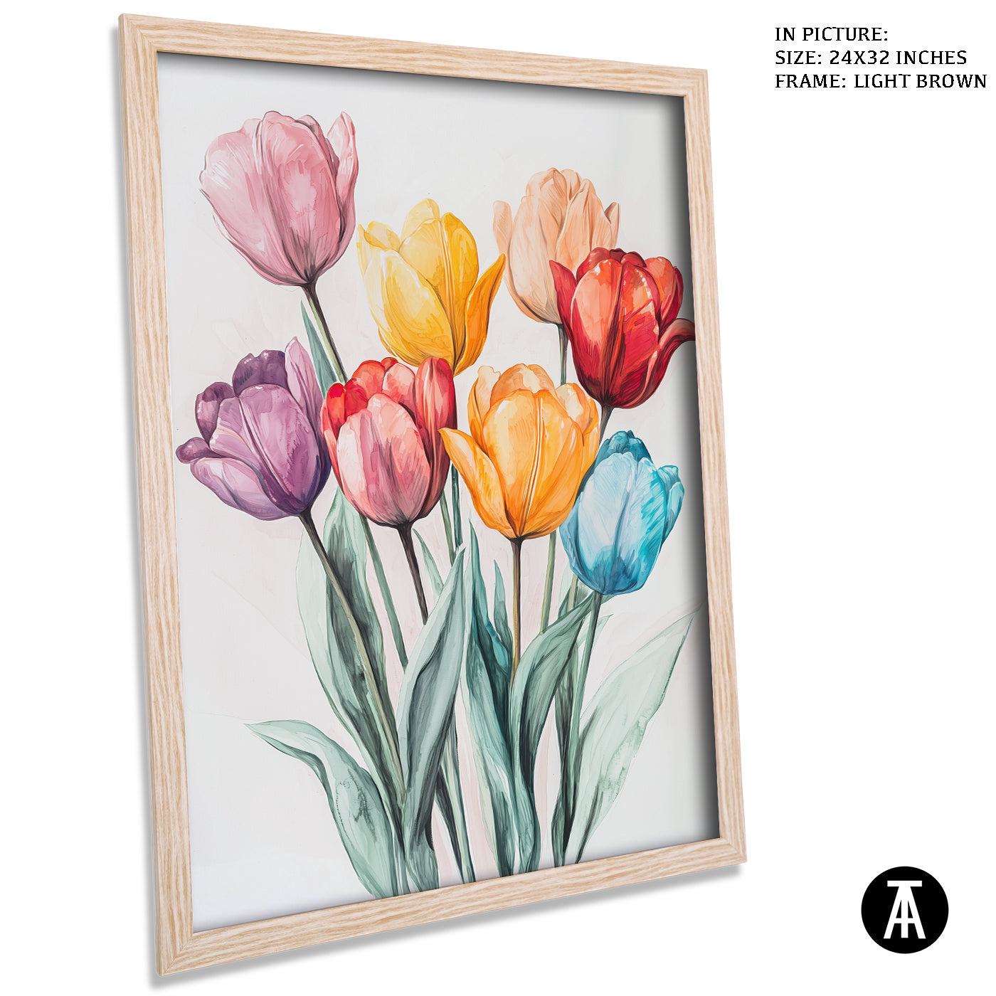 Artwork in Dark Brown Frame