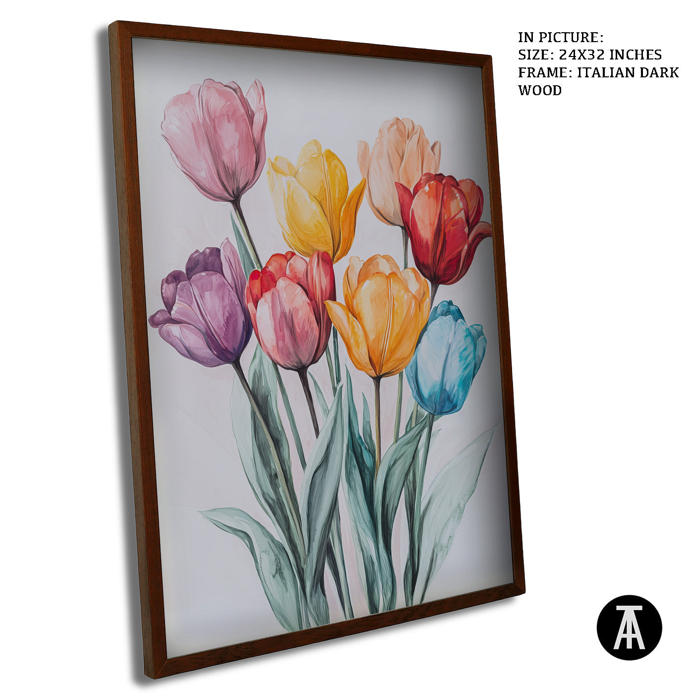 Artwork in Dark Wood Frame