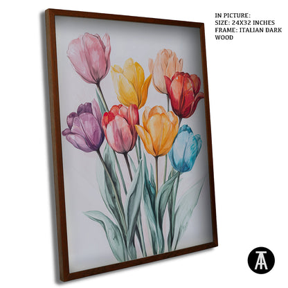 Artwork in Dark Wood Frame