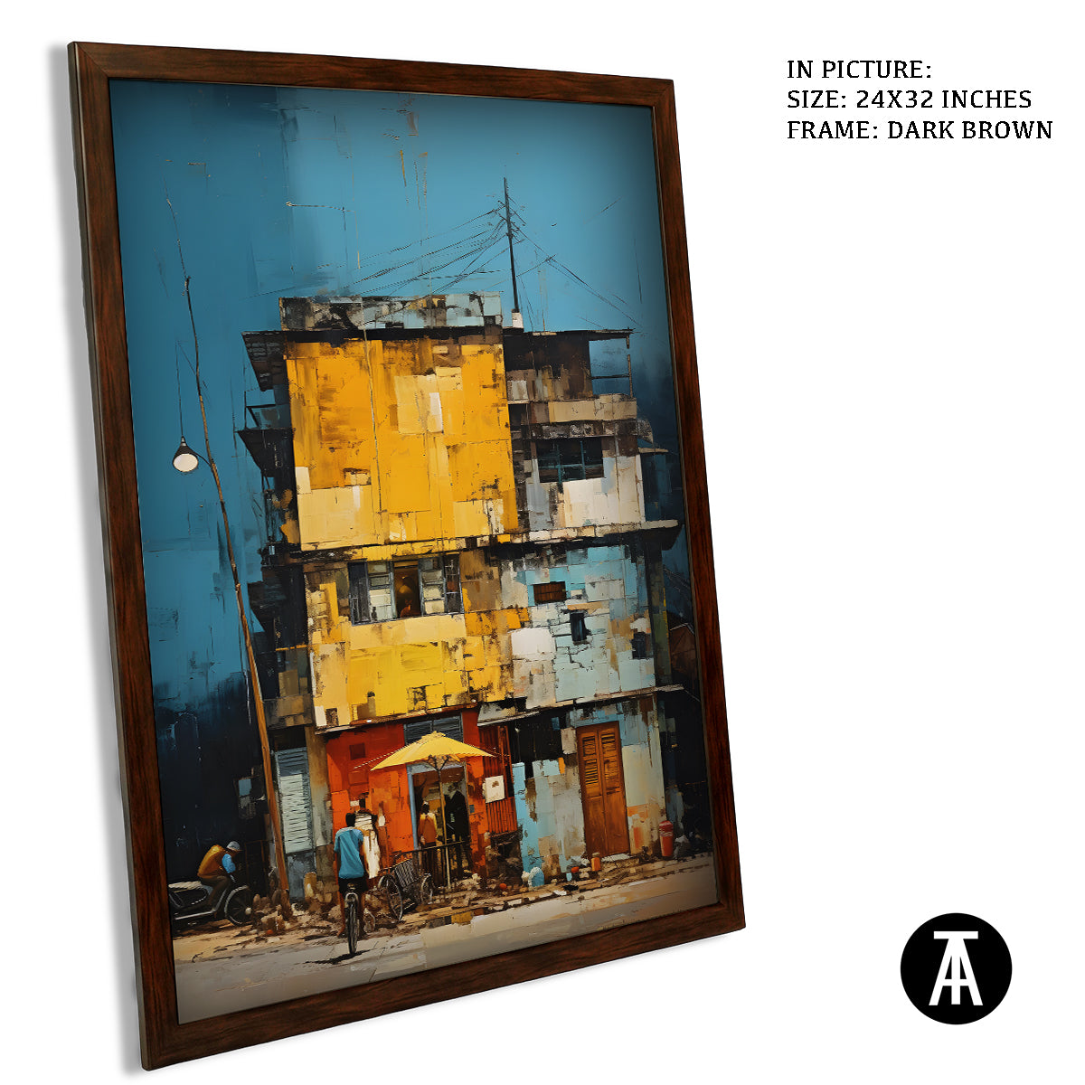 Sample Artwork in Dark Brown Frame