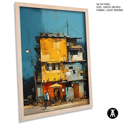 Sample Artwork in Light Brown Frame
