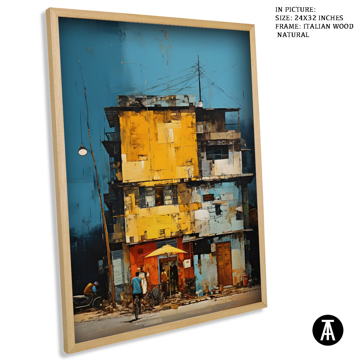 Sample Artwork in Italian Wood Framing Natural