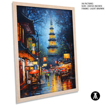 Sample Artwork in Light Brown Frame