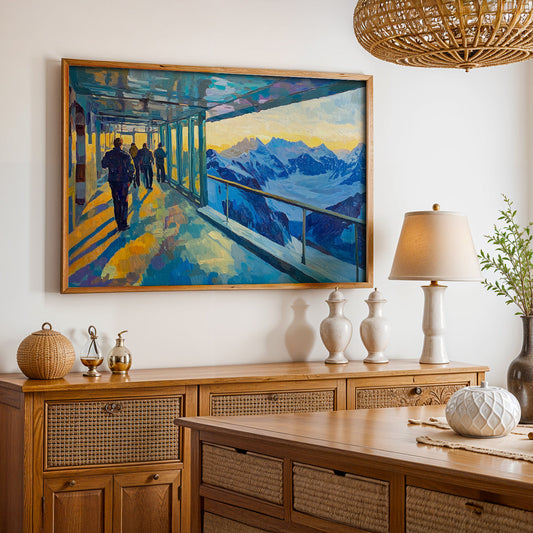 Swiss Alps Painting in a Lifestyle Setting
