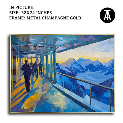 Artwork in Light Brown Frame