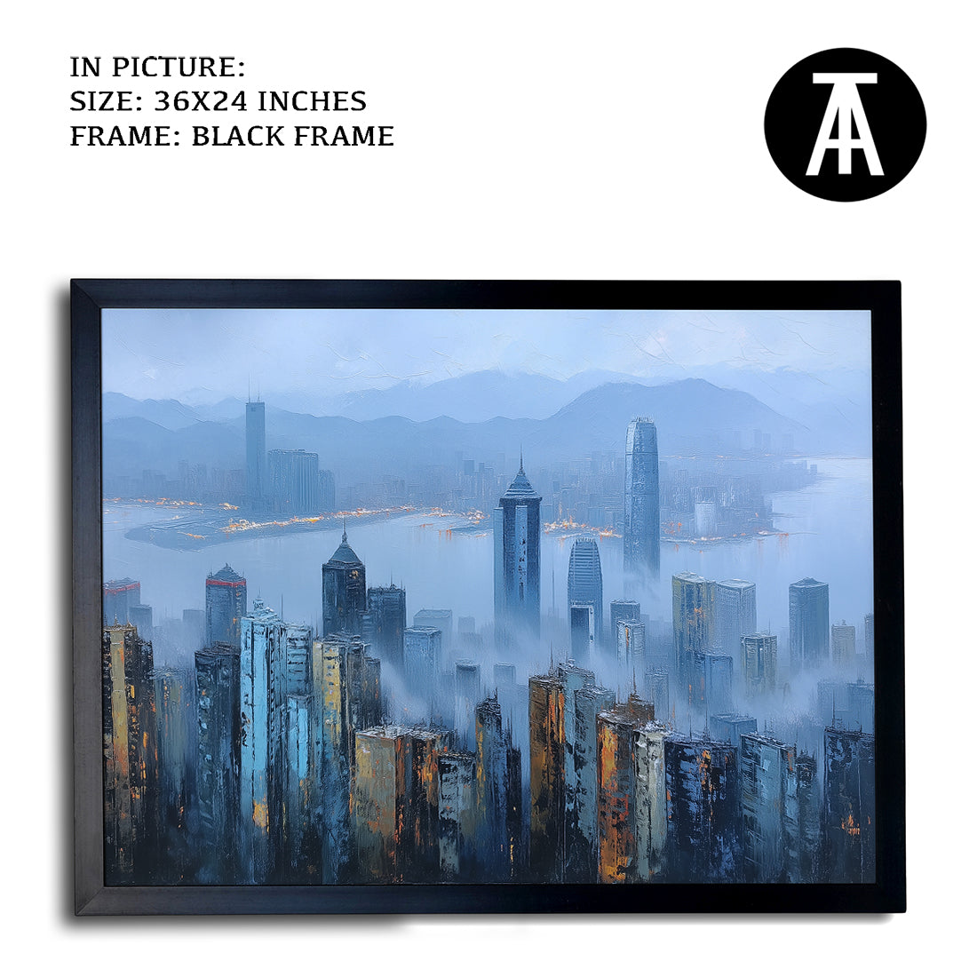 Artwork in Metal Champagne Gold Frame
