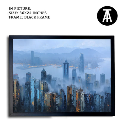 Artwork in Metal Champagne Gold Frame