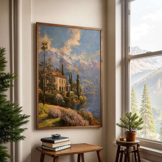 Swiss Alps Painting in a Lifestyle Setting