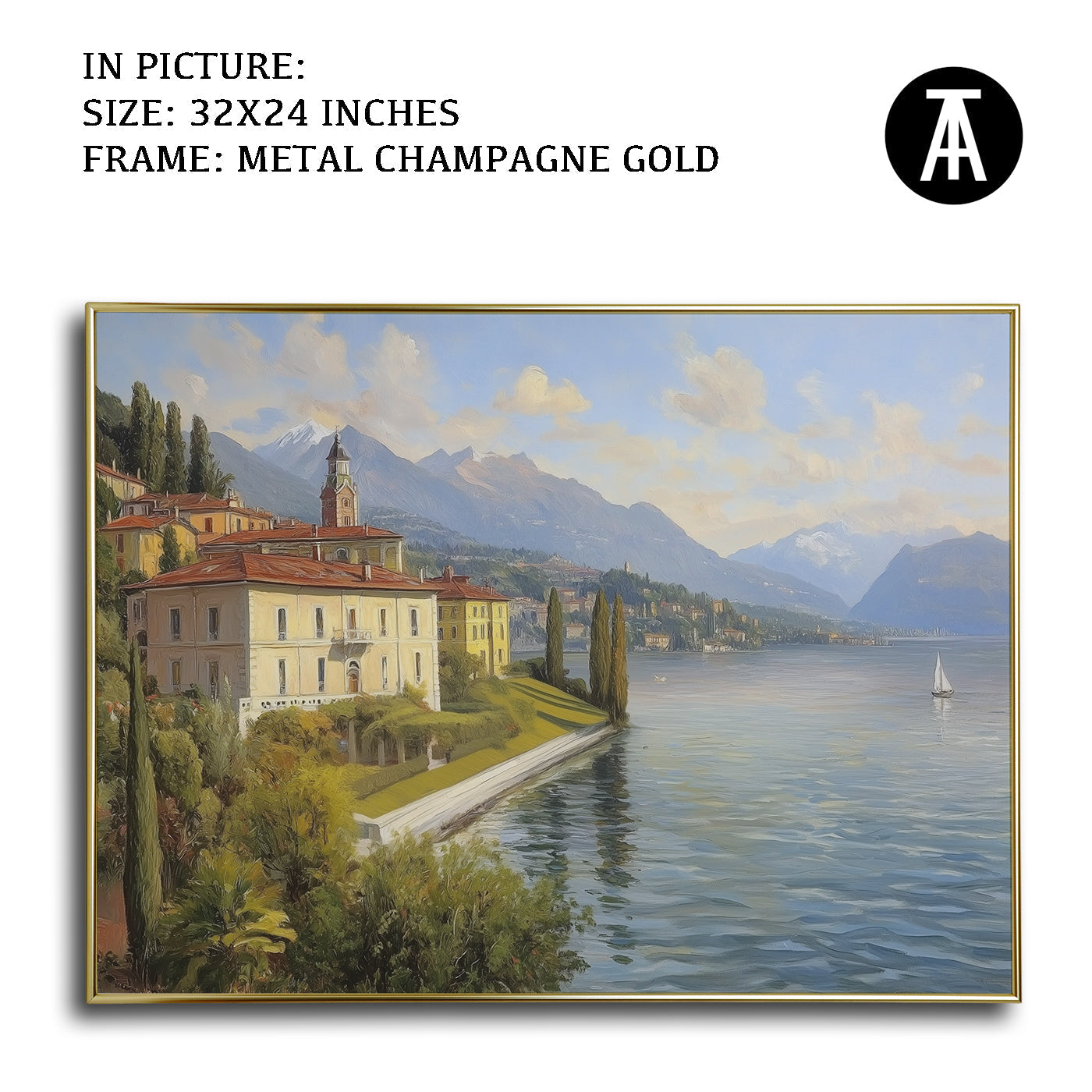 Artwork in Light Brown Frame