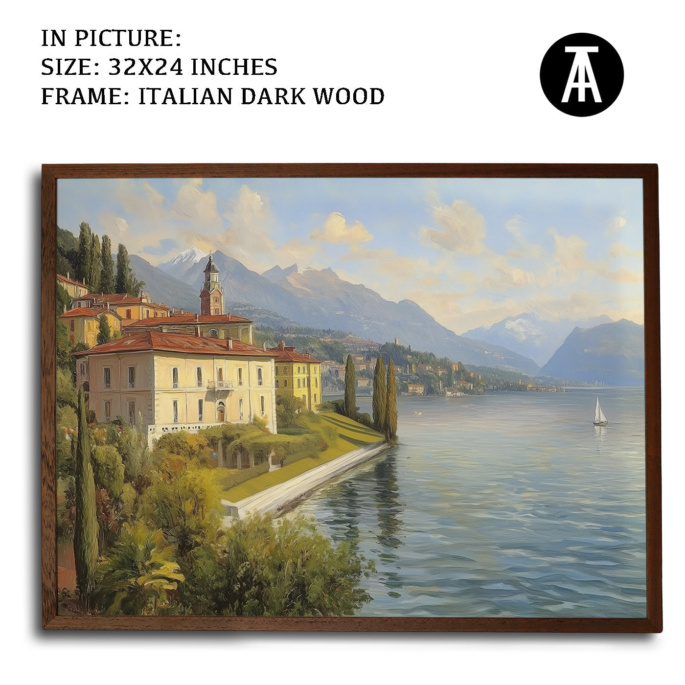 Artwork in Dark Wood Frame