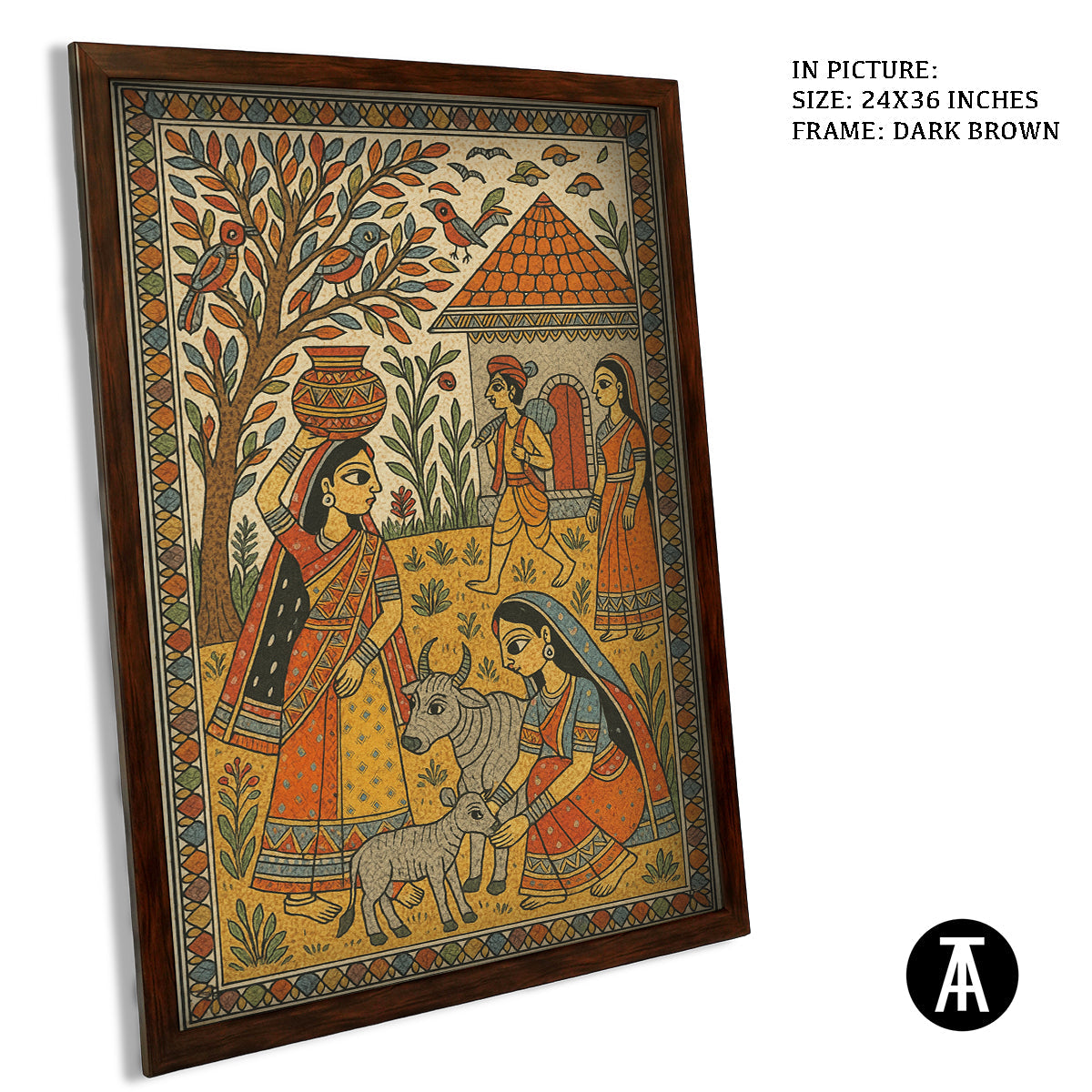Artwork in Dark Brown Frame
