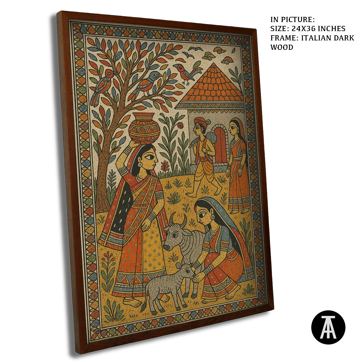 Artwork in Dark Wood Frame