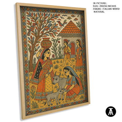 Artwork in Natural Wood Frame