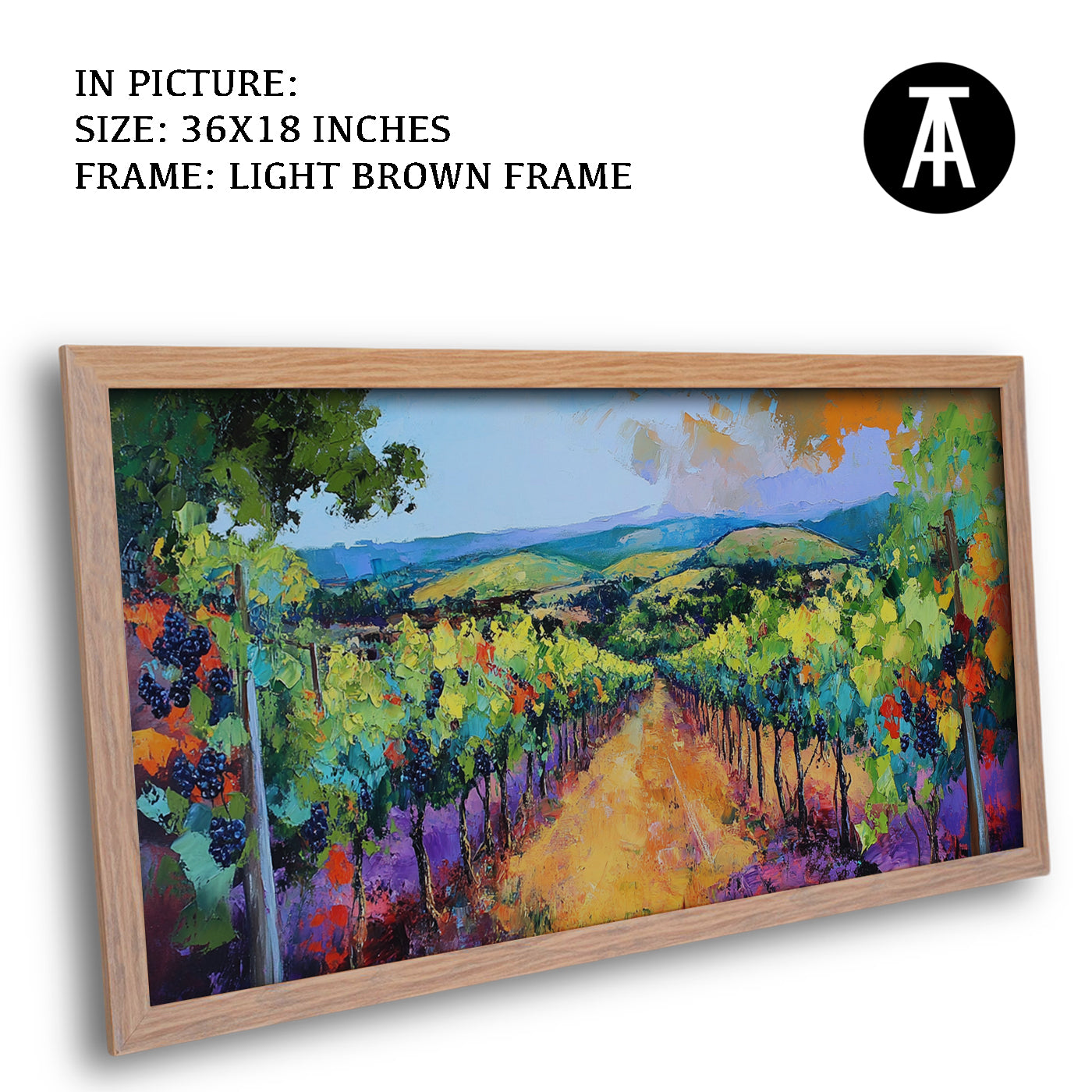 Artwork in Dark Brown Frame