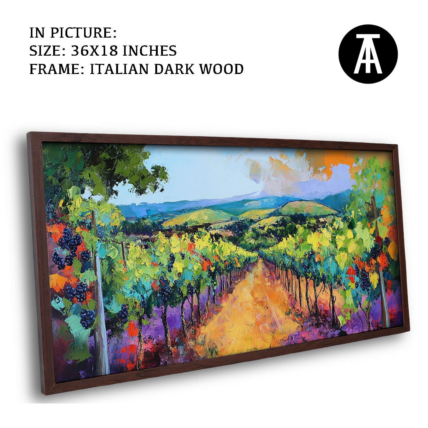 Artwork in Dark Wood Frame
