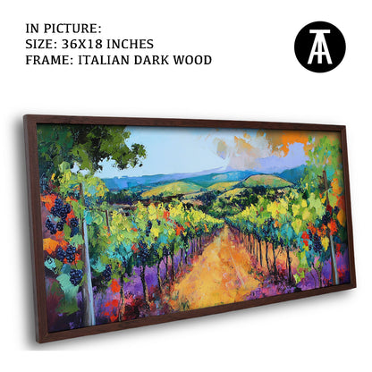 Artwork in Dark Wood Frame