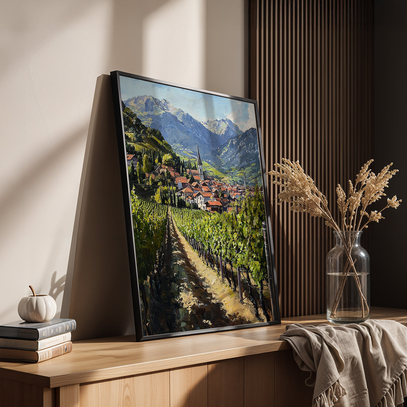 Europeal Alps Artwork in a Lifestyle Setting