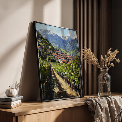 Europeal Alps Artwork in a Lifestyle Setting