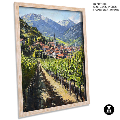 Artwork in Dark Brown Frame