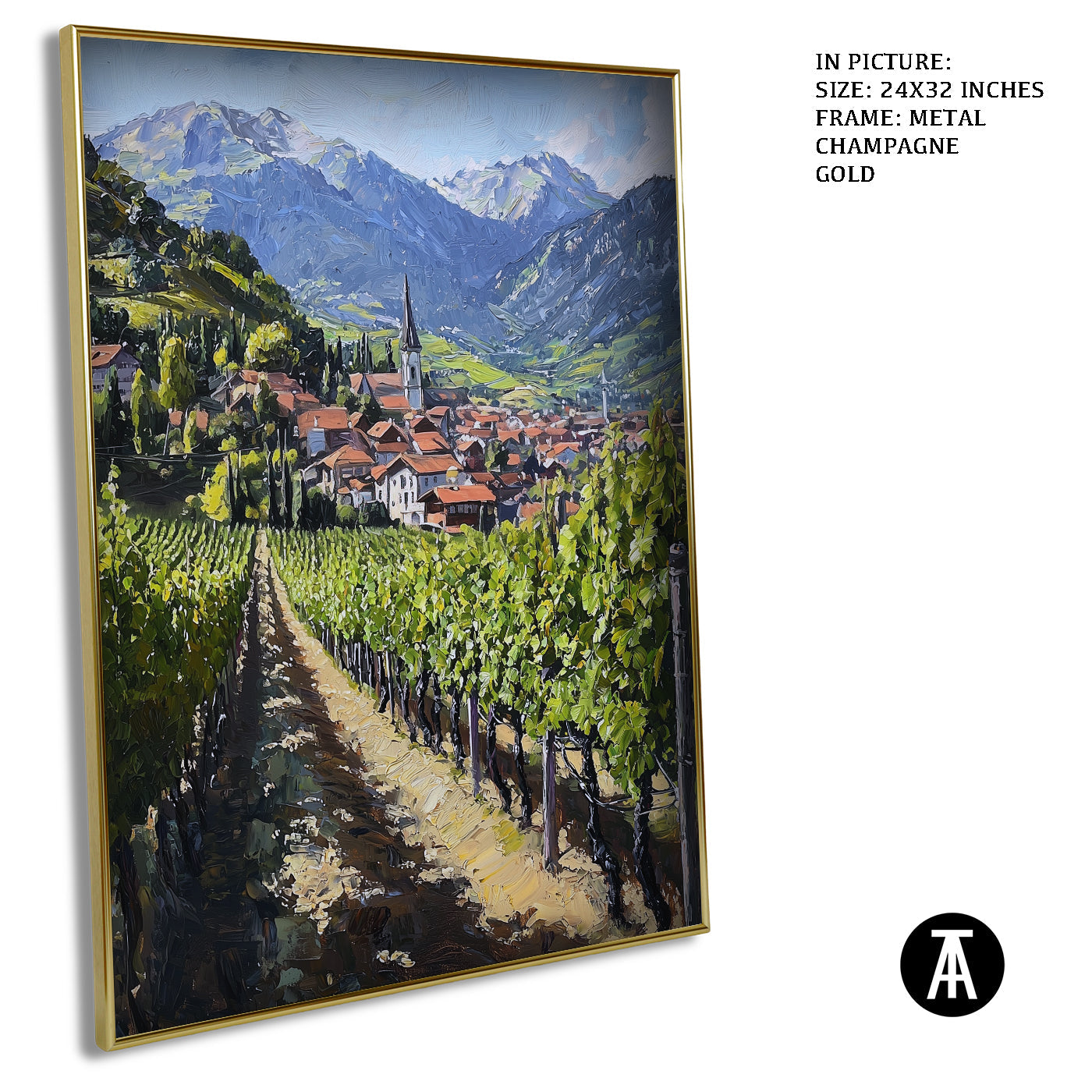 Artwork in Light Brown Frame