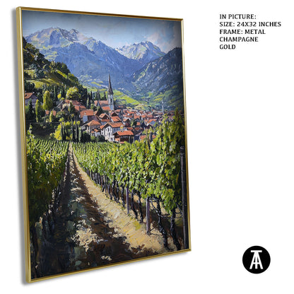 Artwork in Light Brown Frame
