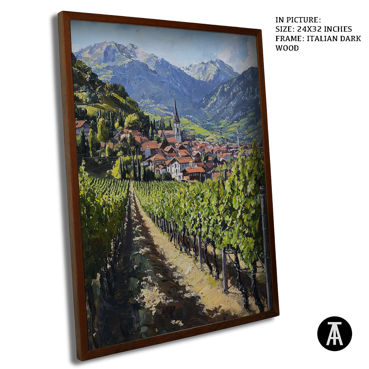 Artwork in Dark Wood Frame