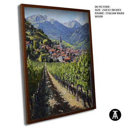 Artwork in Dark Wood Frame