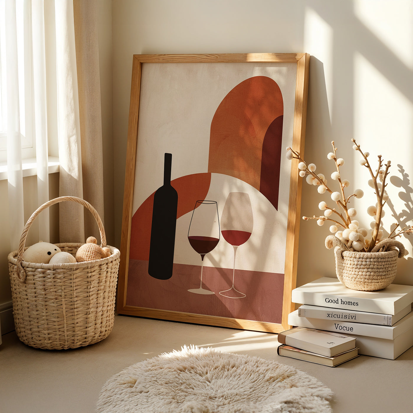 Boho Art Painting in a Lifestyle Setting