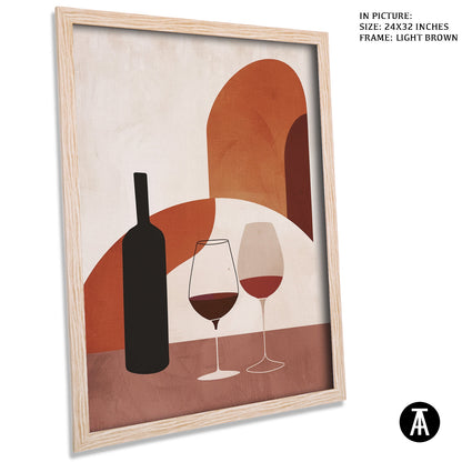 Artwork in Light Brown Frame