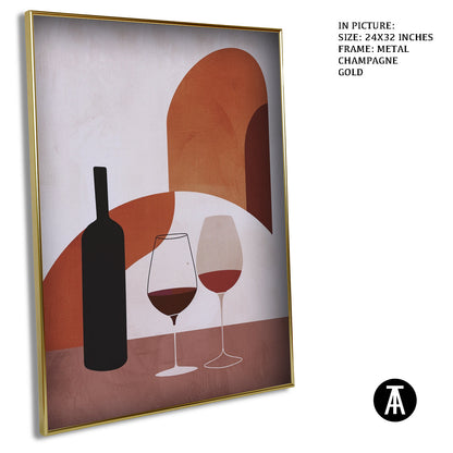 Artwork in Metal Champagne Gold Frame