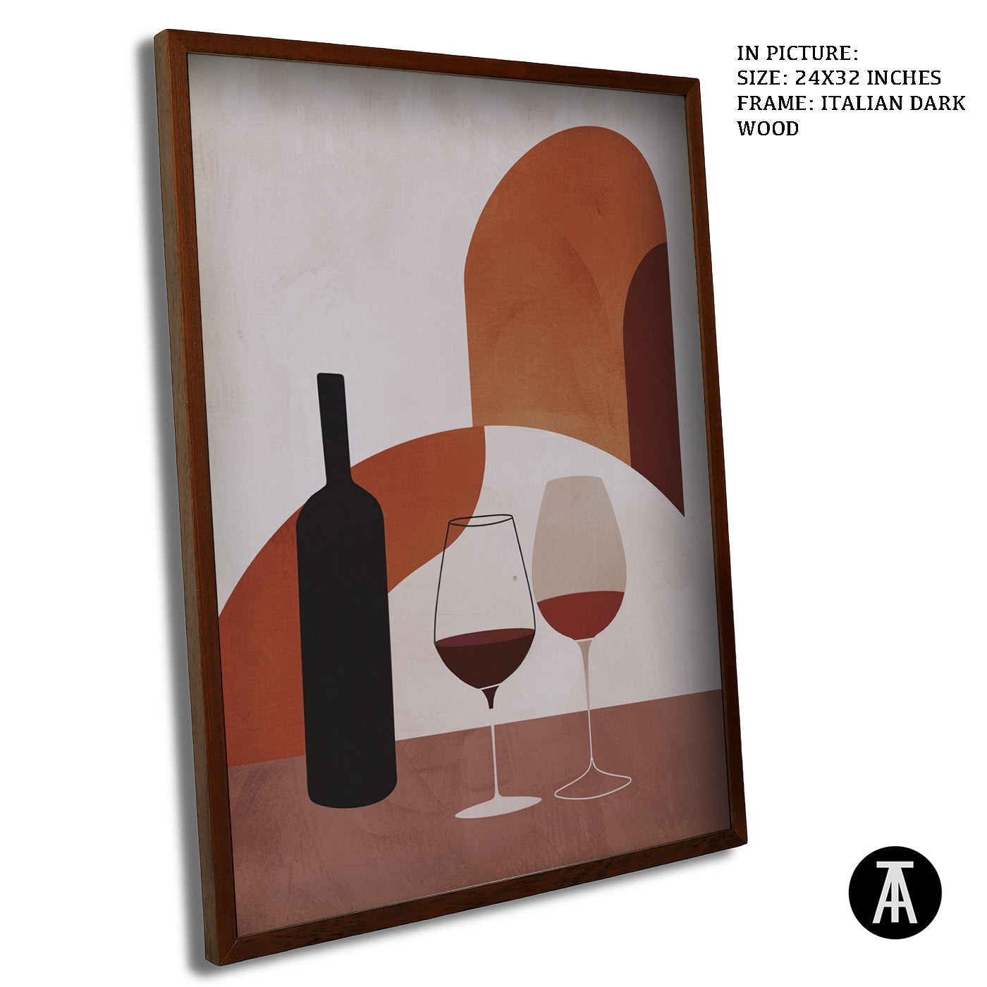 Artwork in Dark Wood Frame