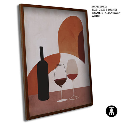 Artwork in Dark Wood Frame