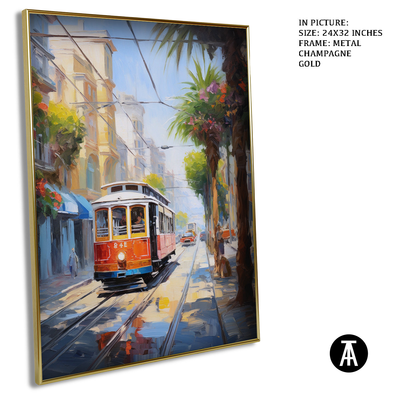 Artwork in Light Brown Frame